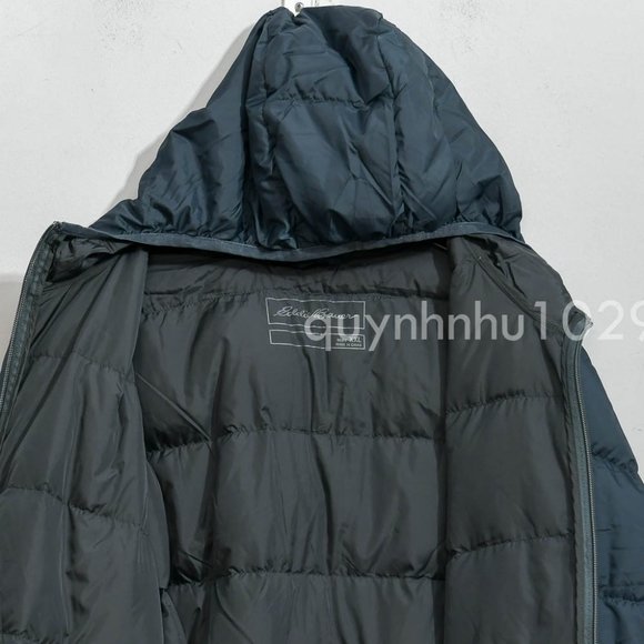 Eddie Bauer Men’s Hooded Down Jacket IN  grey - Picture 3 of 7
